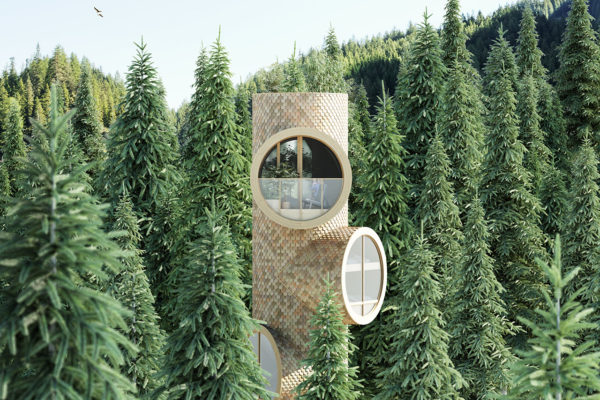 Conceito de casa pré-fabricada é inspirado na estrutura de uma árvore