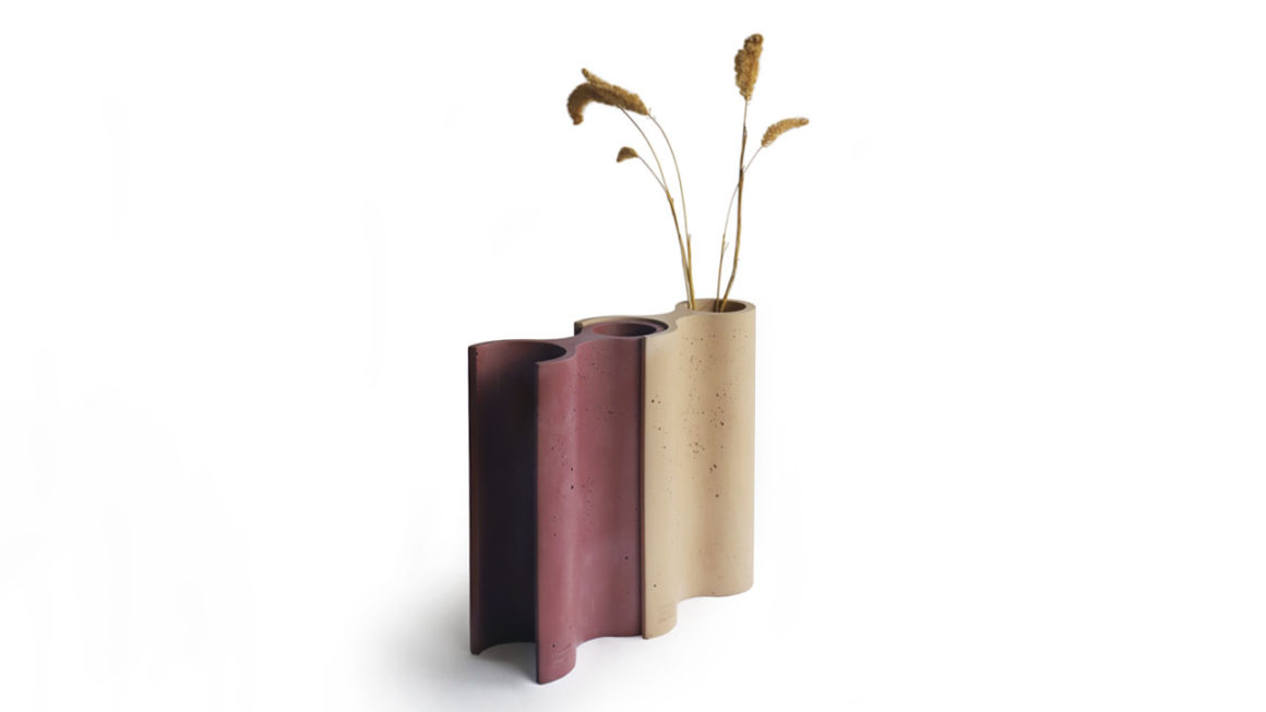 Vaso Crayon: modular e de concreto